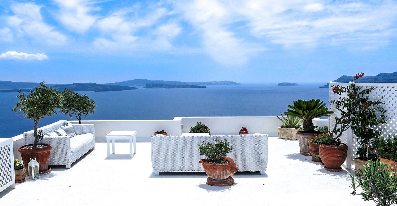 Greece, nature, sea, sea view, terrace, santorini, south, sun, heaven